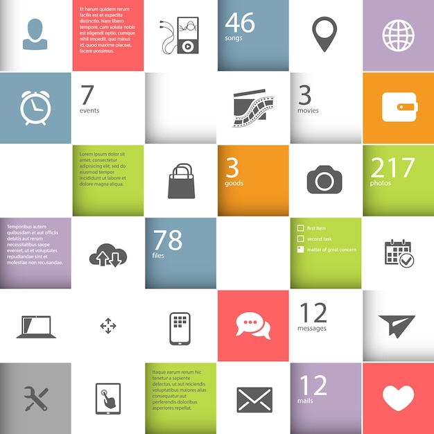 Free vector infographic squares template with place for your content