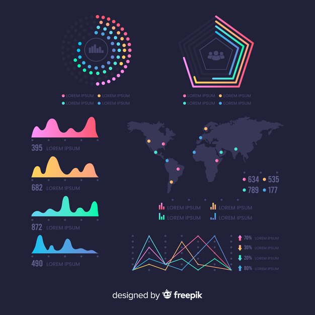 Infographic statistics dashboard template