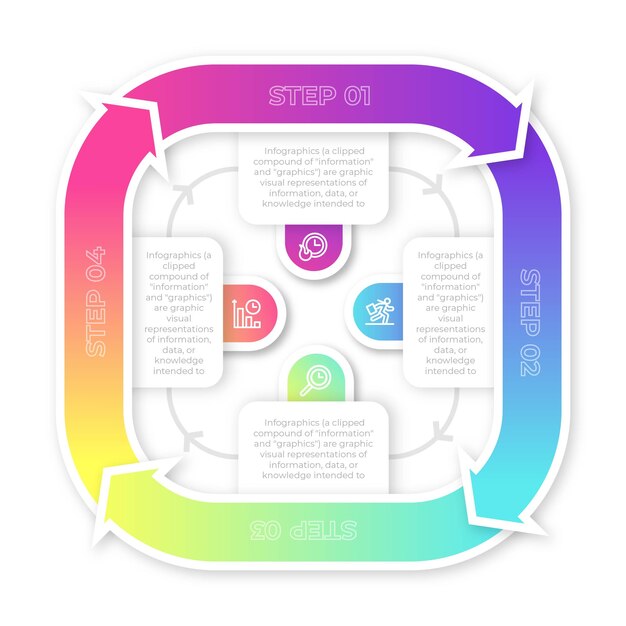 Vettore gratuito design della collezione step infografica