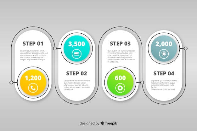 Infographic 단계 수집 디자인