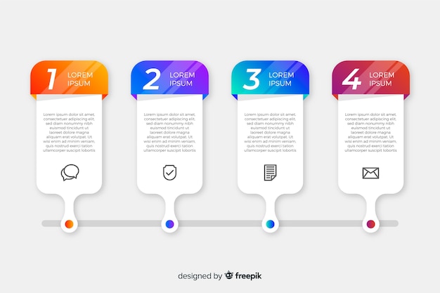 Infographic steps collection flat design