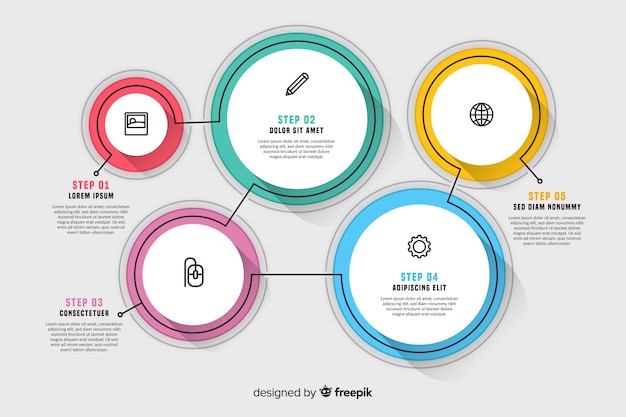 Infographic steps collection flat design