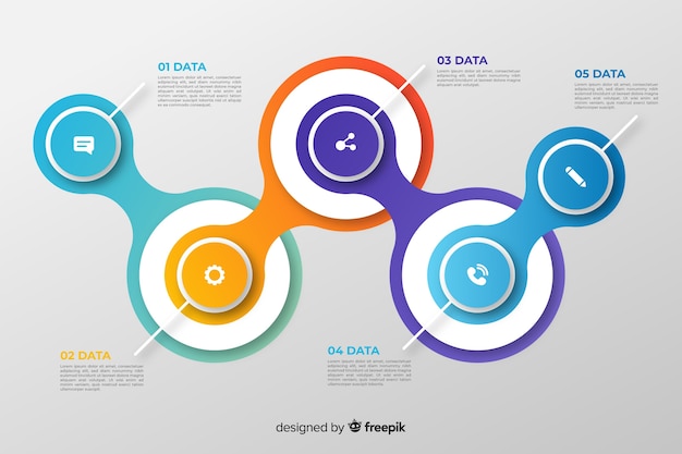 Free vector infographic steps collection flat design