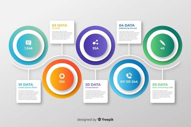 Infographic steps collection flat design