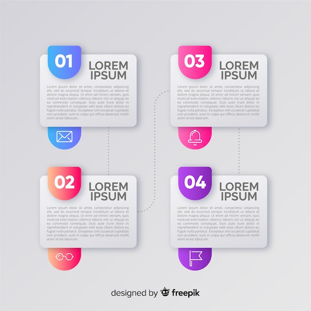 Infographic steps collection flat design