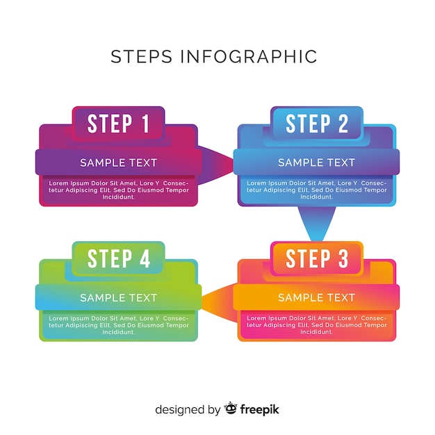 Шаблон коллекции шагов инфографики