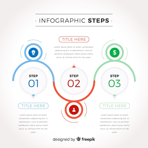 Concetto di passaggi infografica in design piatto