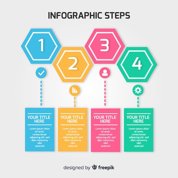 Infographic steps concept in flat design