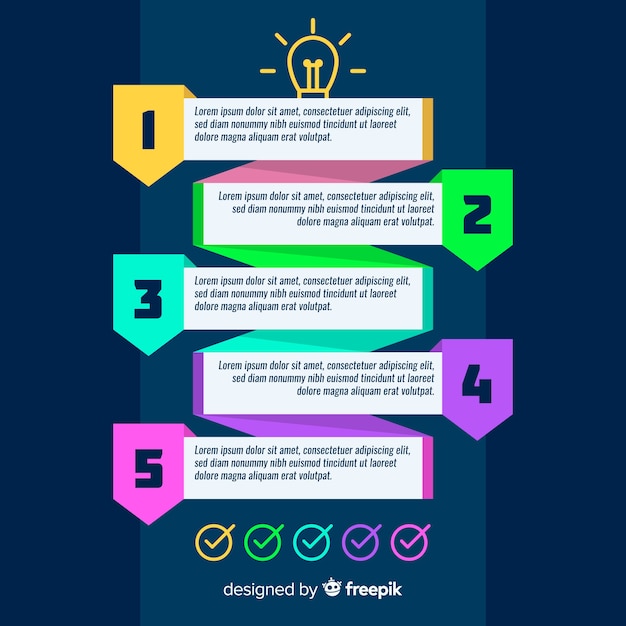 Concetto di passaggi infografica in stile piano