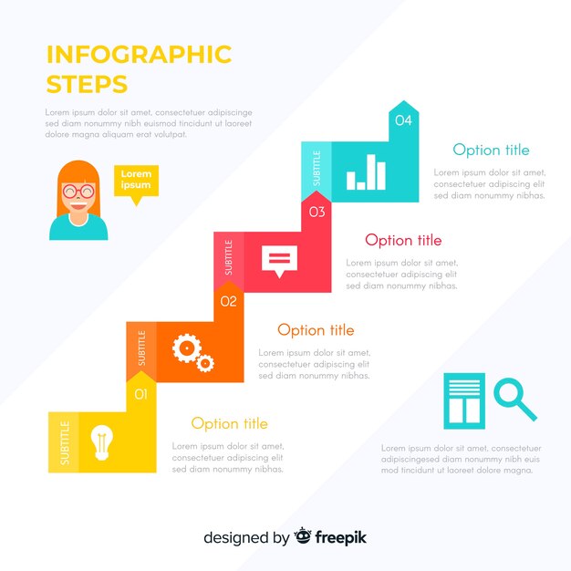 Infographic steps concept in flat style