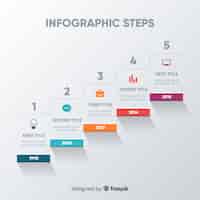 Free vector infographic steps concept in flat style