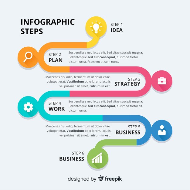 Infographic steps concept in flat style