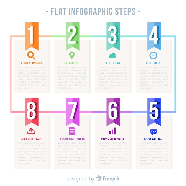 Infographic steps concept in flat style