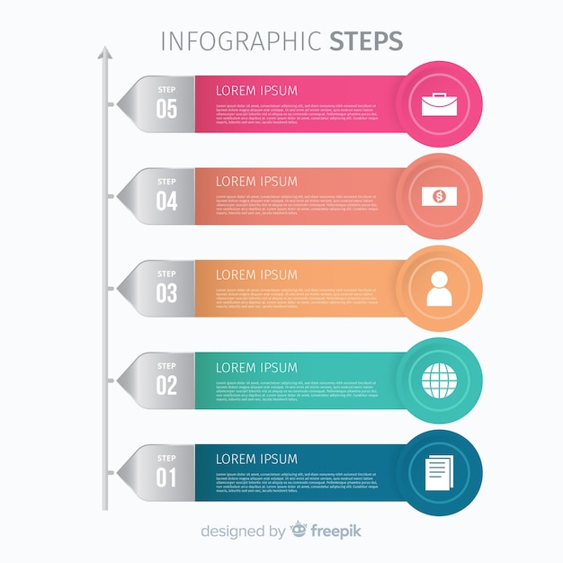 Free vector infographic steps concept in flat style