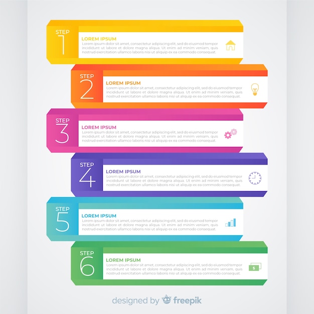 Free vector infographic steps concept in flat style