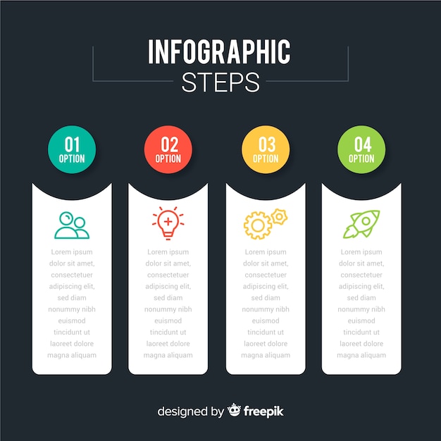 Infographic steps concept in flat style