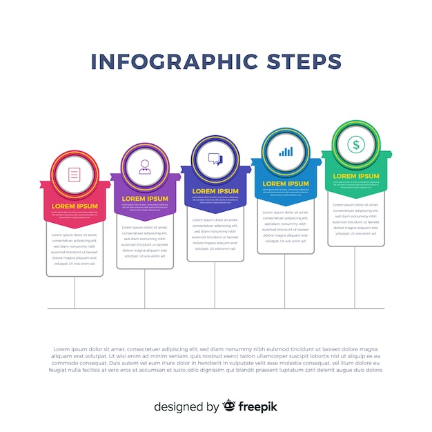 Infographic steps concept in flat style