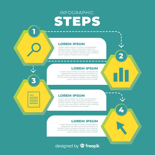 Infographic steps concept in flat style