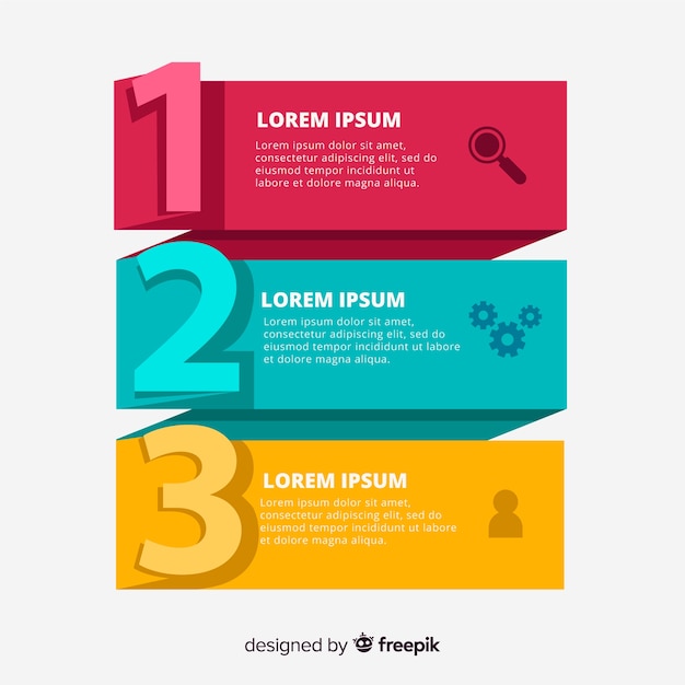 Infographic steps concept in flat style