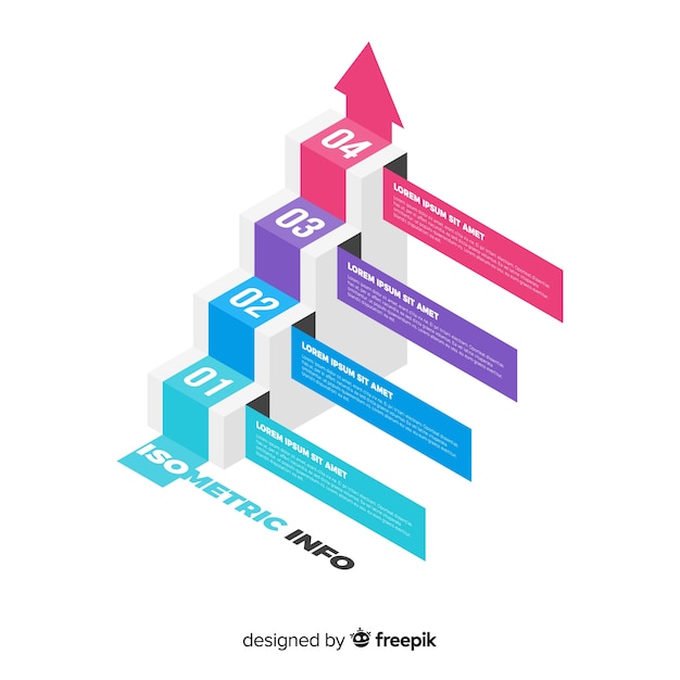 무료 벡터 평면 스타일의 infographic 단계 개념