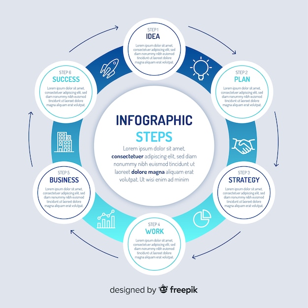 Infographic steps concept with gradient colors