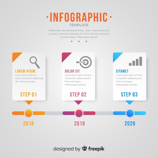 Infographic steps concept with gradient colors