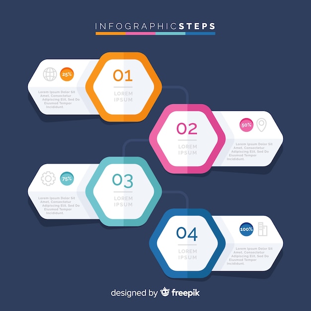 무료 벡터 infographic 단계 개념