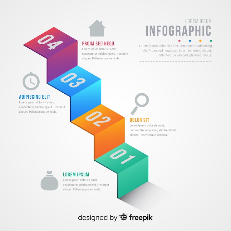 Free Vector infographic steps concept
