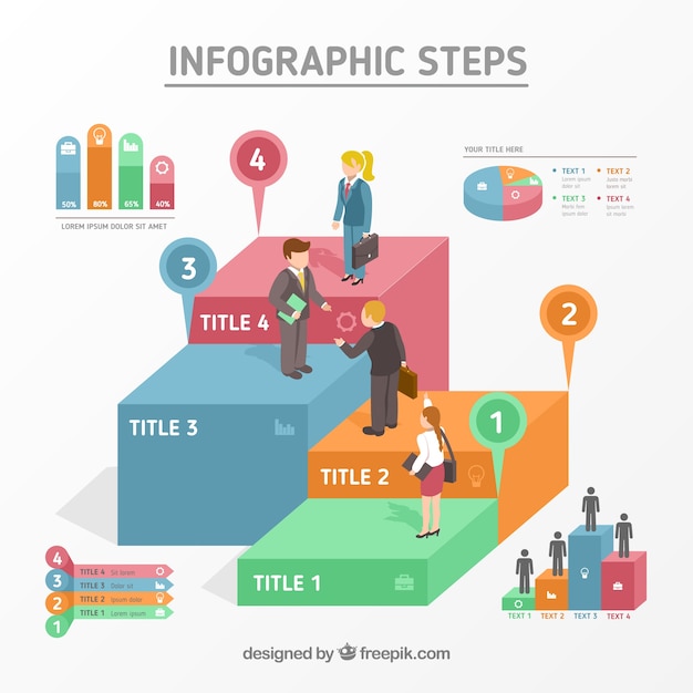 Free vector infographic steps design