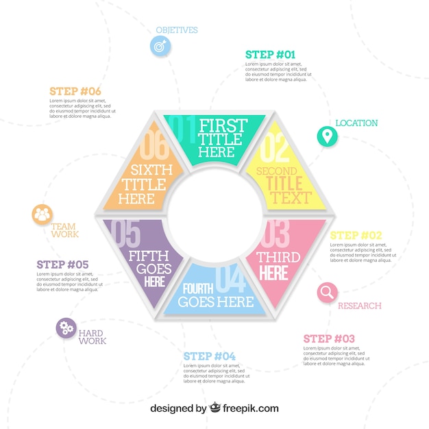 Free vector infographic steps design