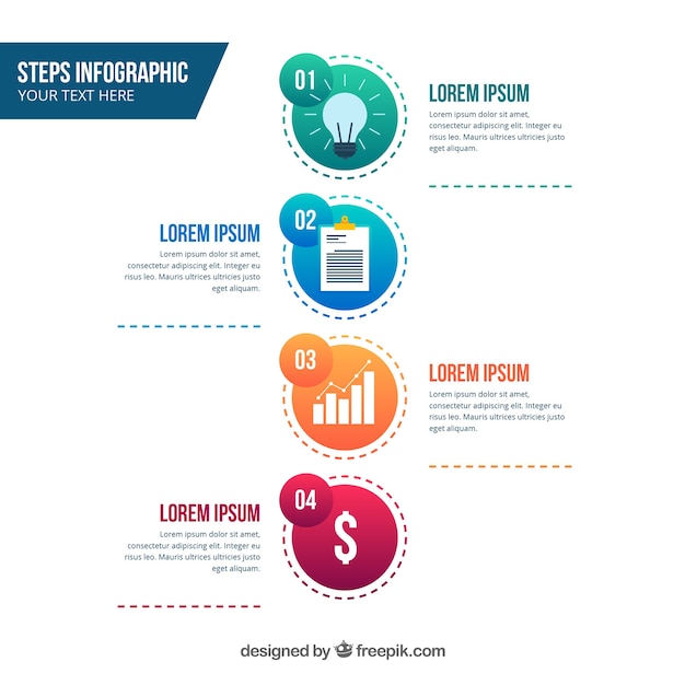 Free vector infographic steps design