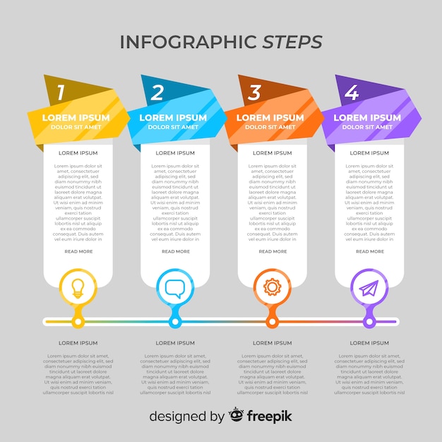 Free vector infographic steps design