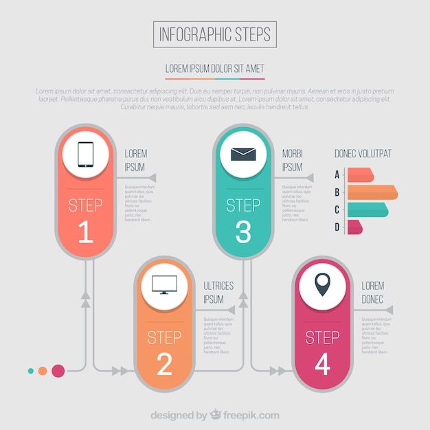 Infographic steps in flat design