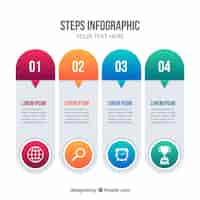 Free vector infographic steps in flat design