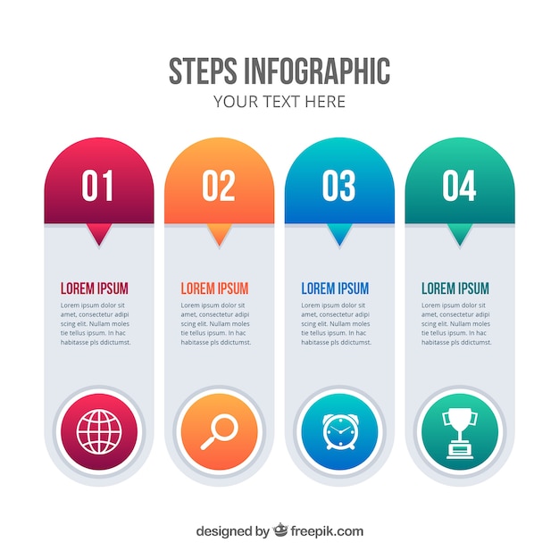 Infographic steps in flat design