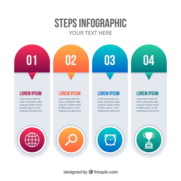 평면 디자인의 Infographic 단계