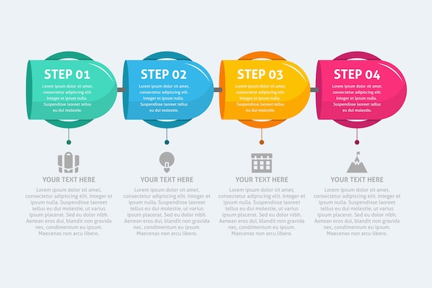 Free vector infographic steps in flat design