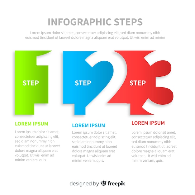 무료 벡터 infographic 단계 템플릿 평면 디자인