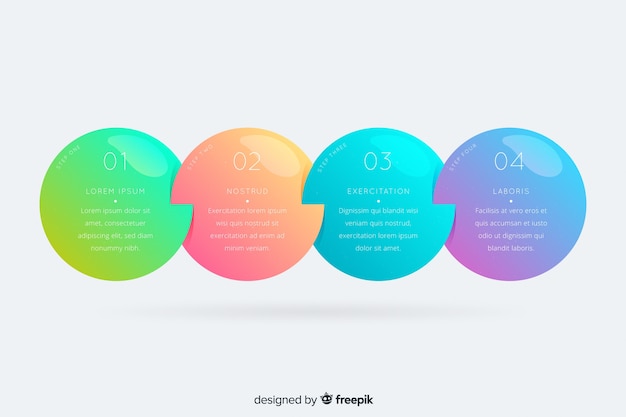 Free vector infographic steps template flat design