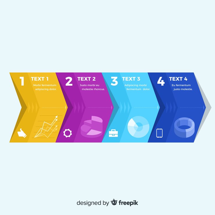 Free Vector infographic steps template flat design