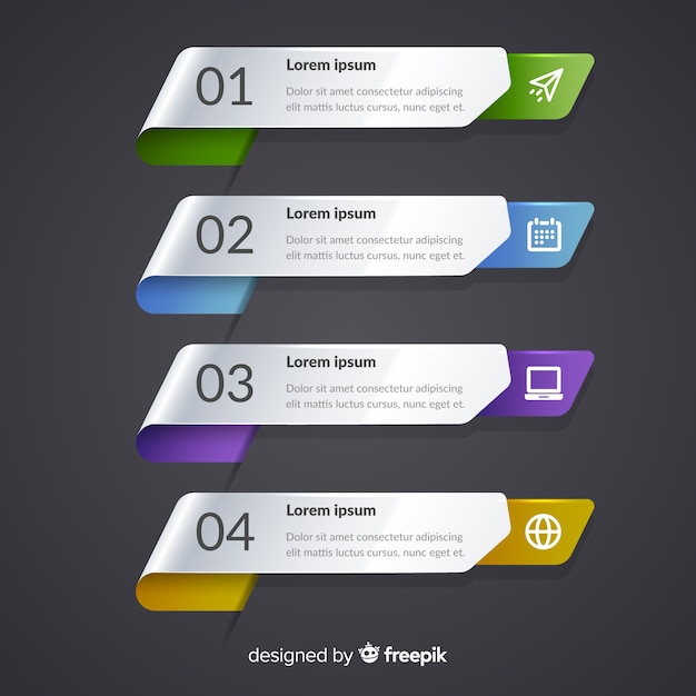 Infographic steps template flat design