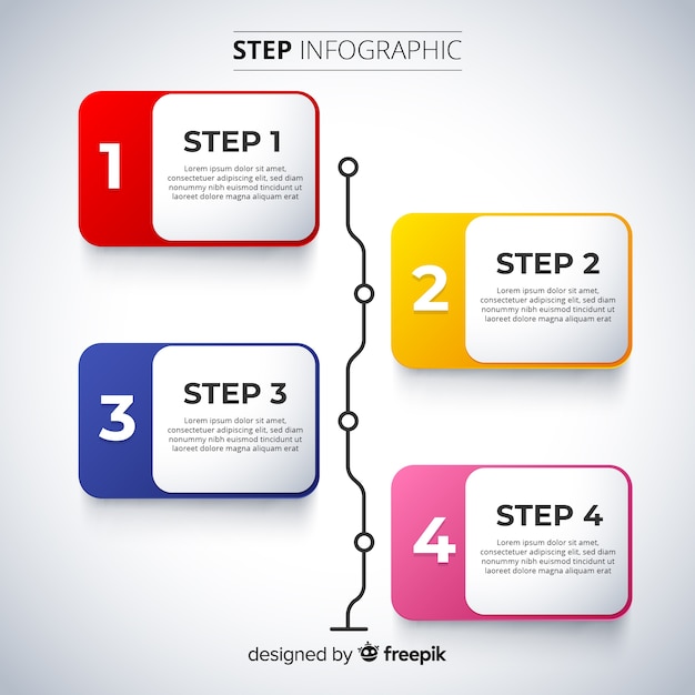 Free vector infographic steps template flat design