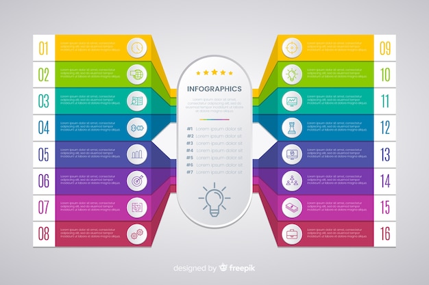 Infographic steps template flat design