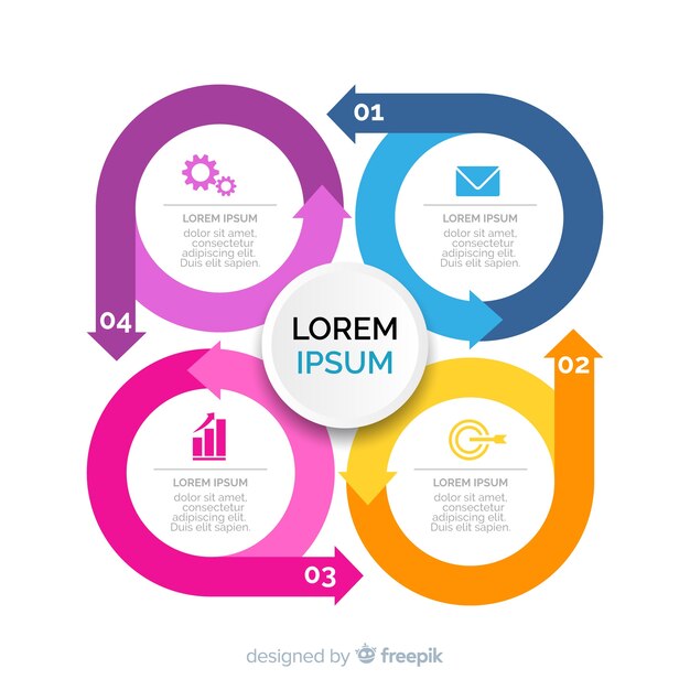 Infographic 단계 템플릿 평면 디자인