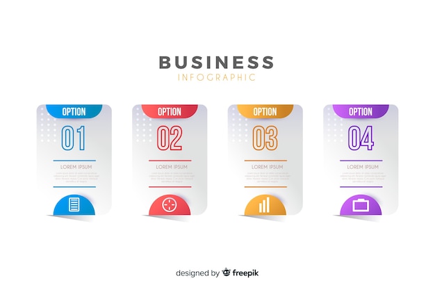 Infographic steps template flat design