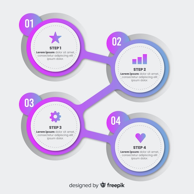 Infographic 단계 템플릿 평면 스타일