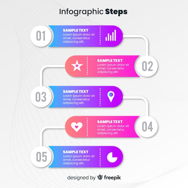 Infographic steps template flat style