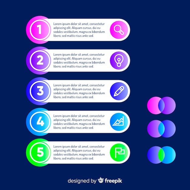 Infographic steps template flat style