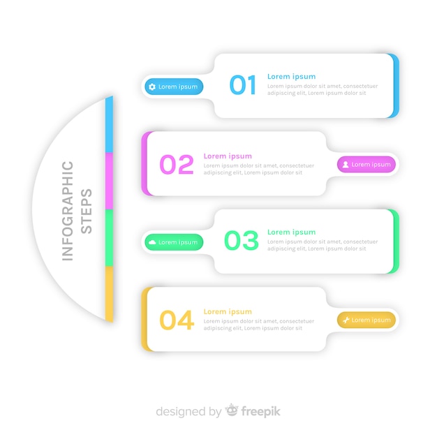 Infographic steps template flat style