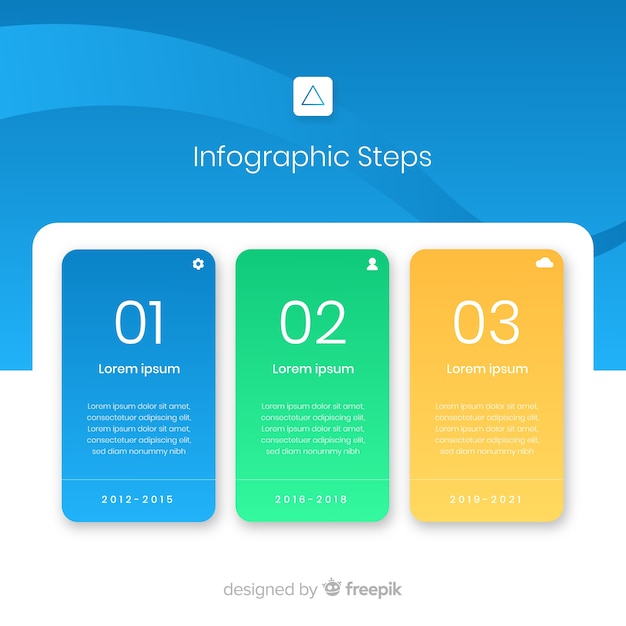 Infographic 단계 템플릿 평면 스타일